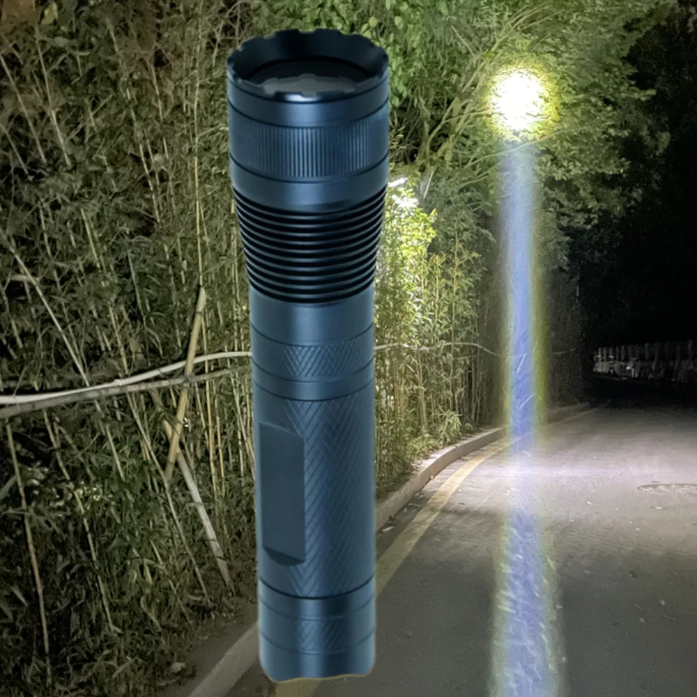 하이라이트 롱빔 스로우 충전식 LEP 전술 레이저 토치 사냥 손전등