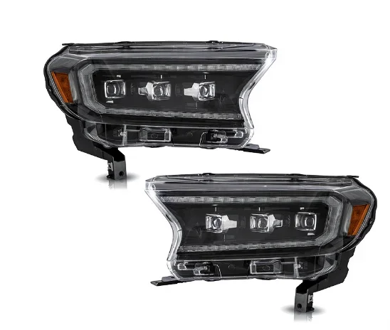 Paar voorste LED koplampen met DRL sequentiële richtingaanwijzers, hoge en lage koplamp voor Ford Ranger 2015 2016 2017 2018 2019 2020 2021