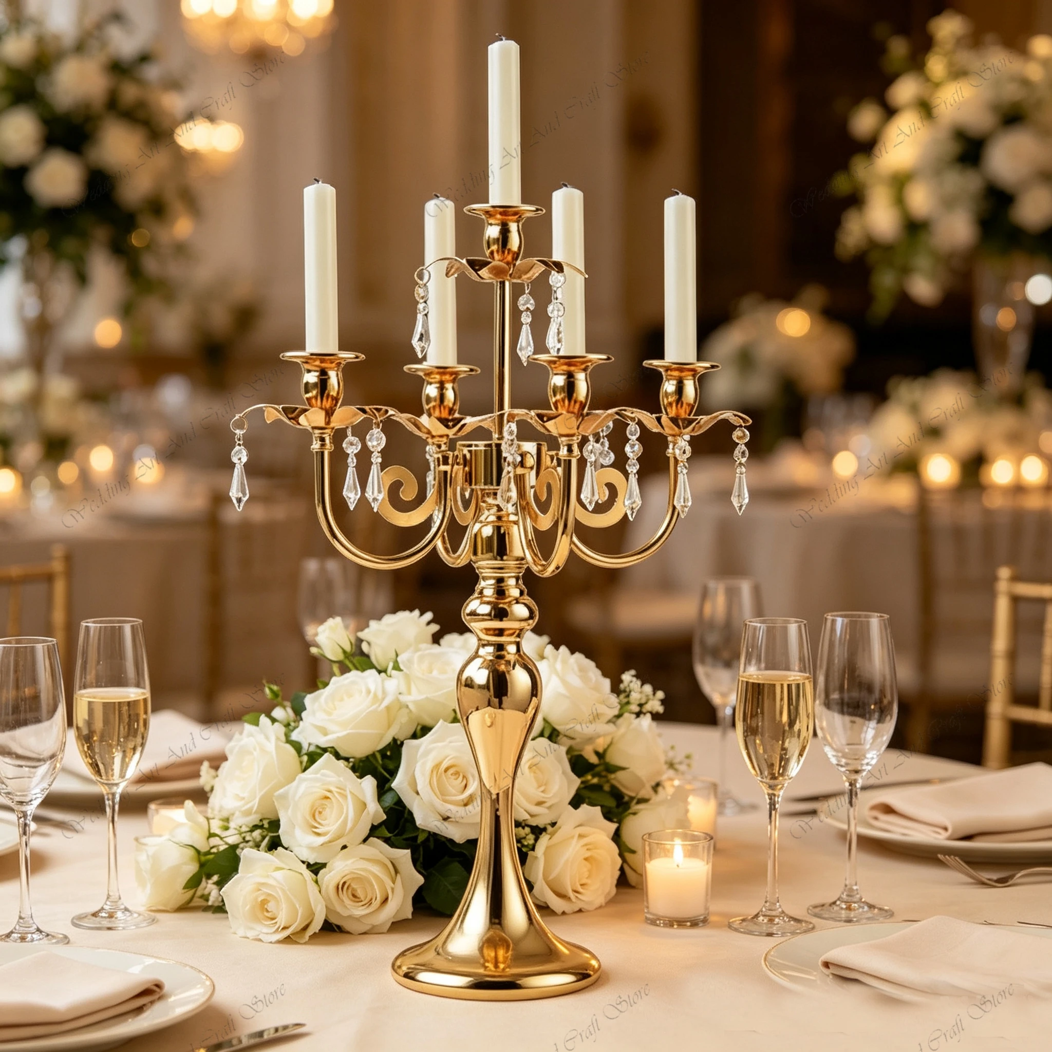 10pcs f30 50-100cm Wedding Props Aisle Guide 5-head Candlestick Light Candlestick Handicraft Romantic Wedding Banquet ivy1252