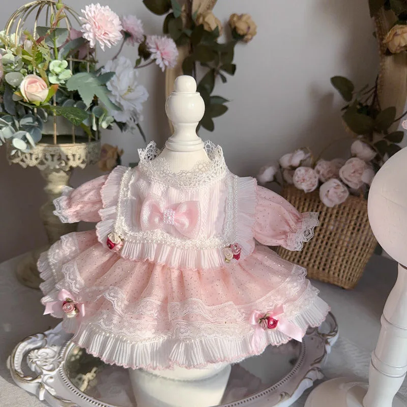 Pink 10cm cotton doll clothes 20cm doll dress 15cm doll skirt free shipping