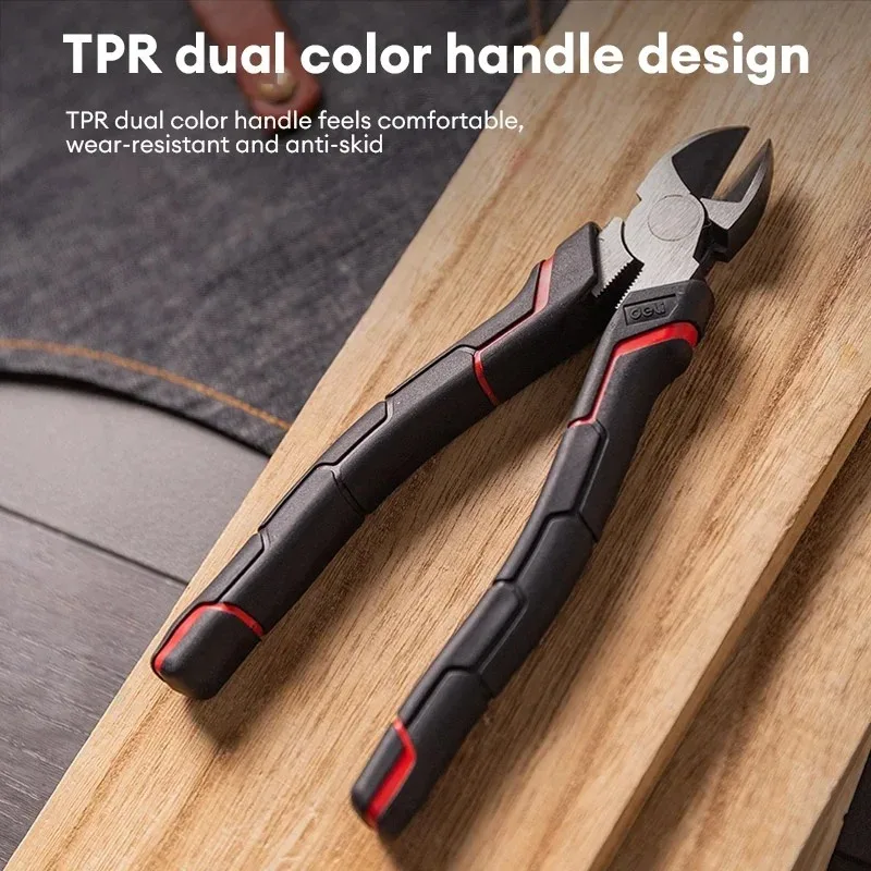 Deli 6/7 Inch Diagonal Pliers Cutting Pliers Wire Stripping Tool Side Cutter Cable Burrs Nipper Electricians Repair Hand Tools