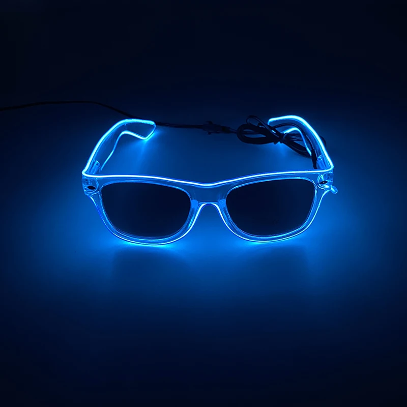 New 10 Colors Glowing Decor Costume  Accessory  Neon Light Sunglasses With LED Luminous Glasses Lighting Up In Dark Performance