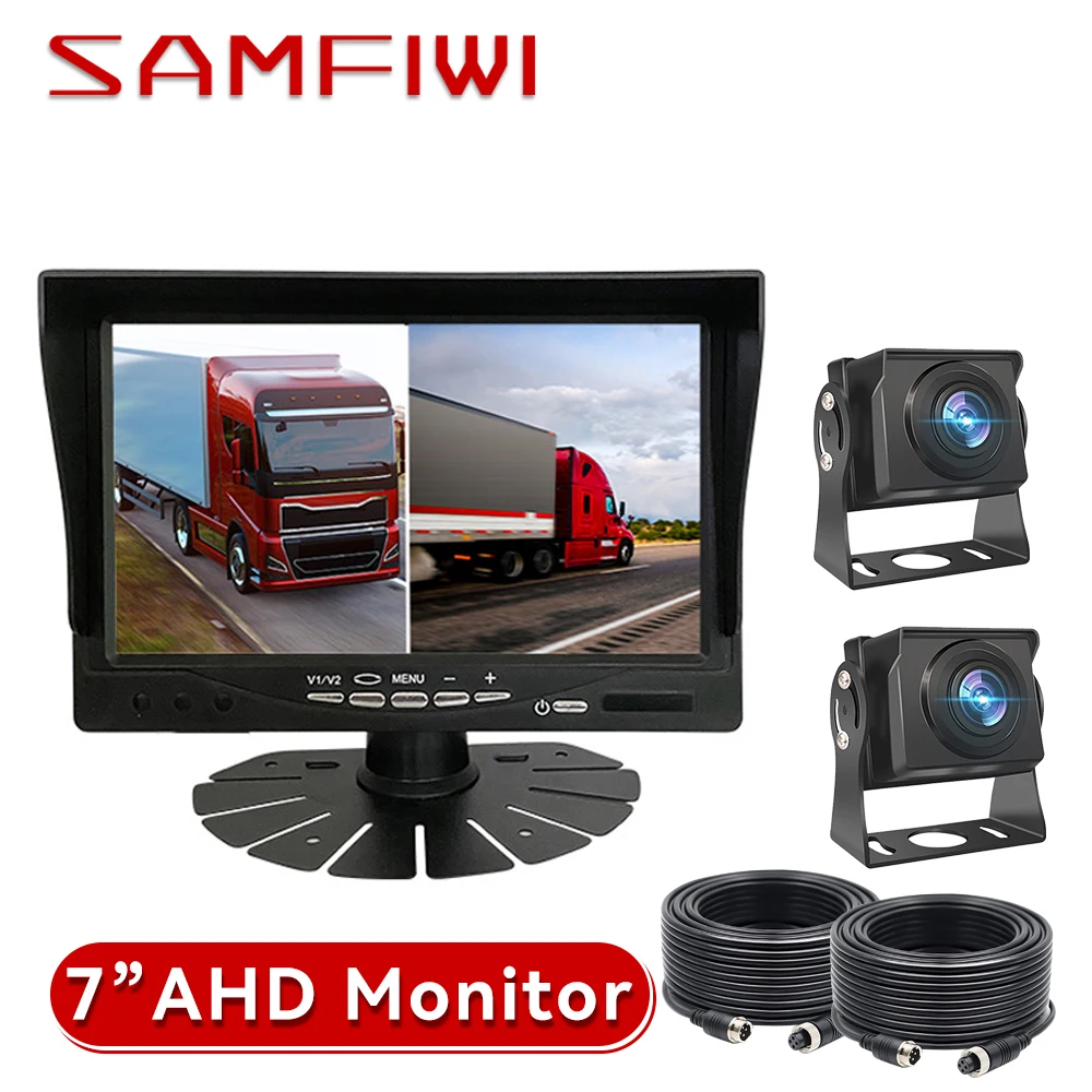 

7 inch 2CH Truck Monitor DVR Video 1280*720P IPS Screen Recorder for Bus truck Reverse Backup Vehicle Camera DC 12-24V