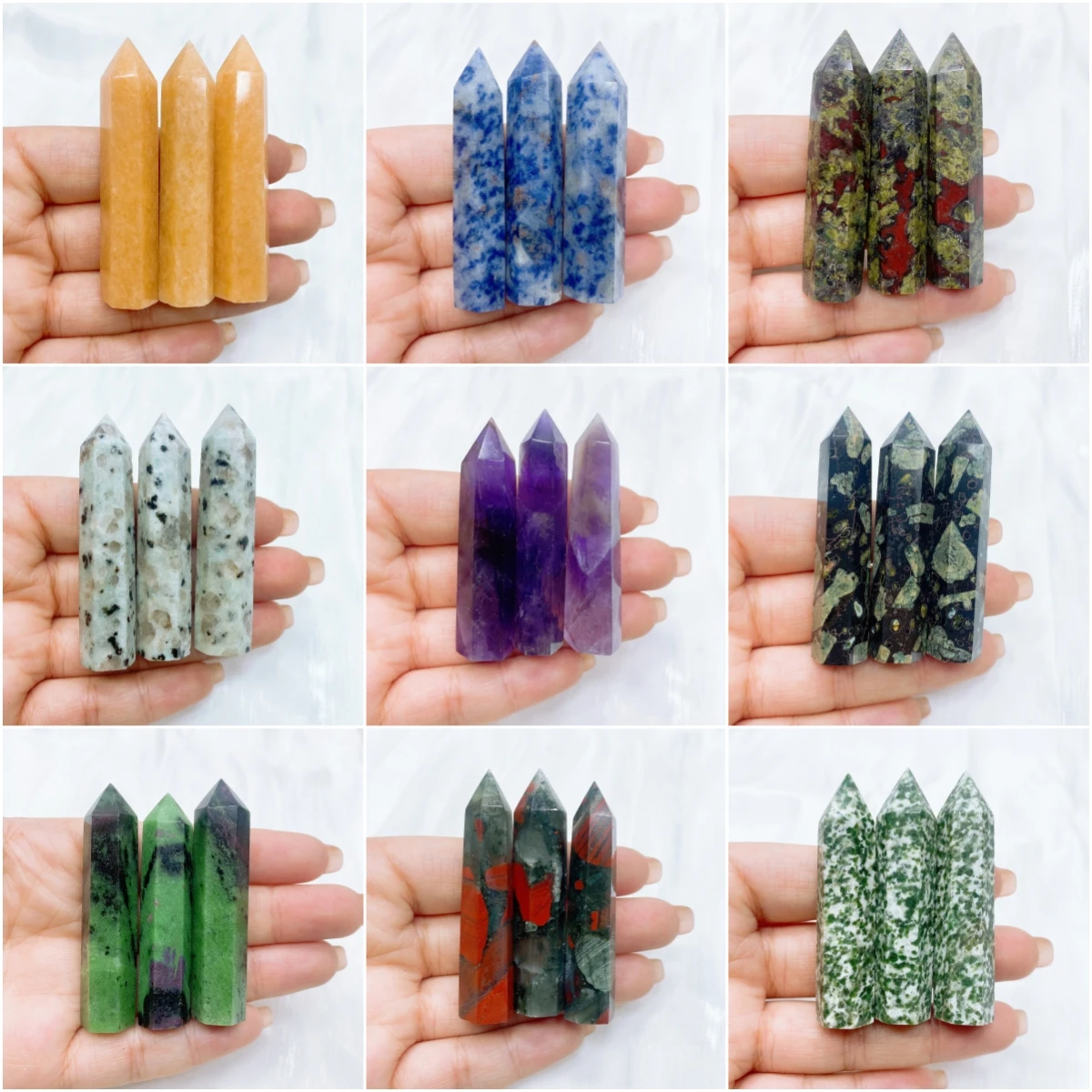 Natural Crystal Amethyst Rose Quartz Tower Stone Wand Energy Healing Ore Mineral Crafts Home Decoration Room Ornament Gift