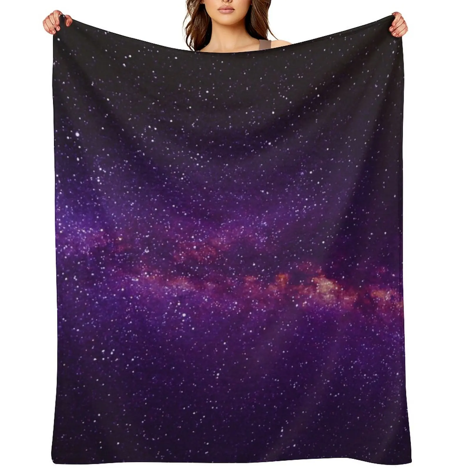 

Purple Galaxy Space Photograph Throw Blanket Luxury St Quilt Nap decorative Blankets