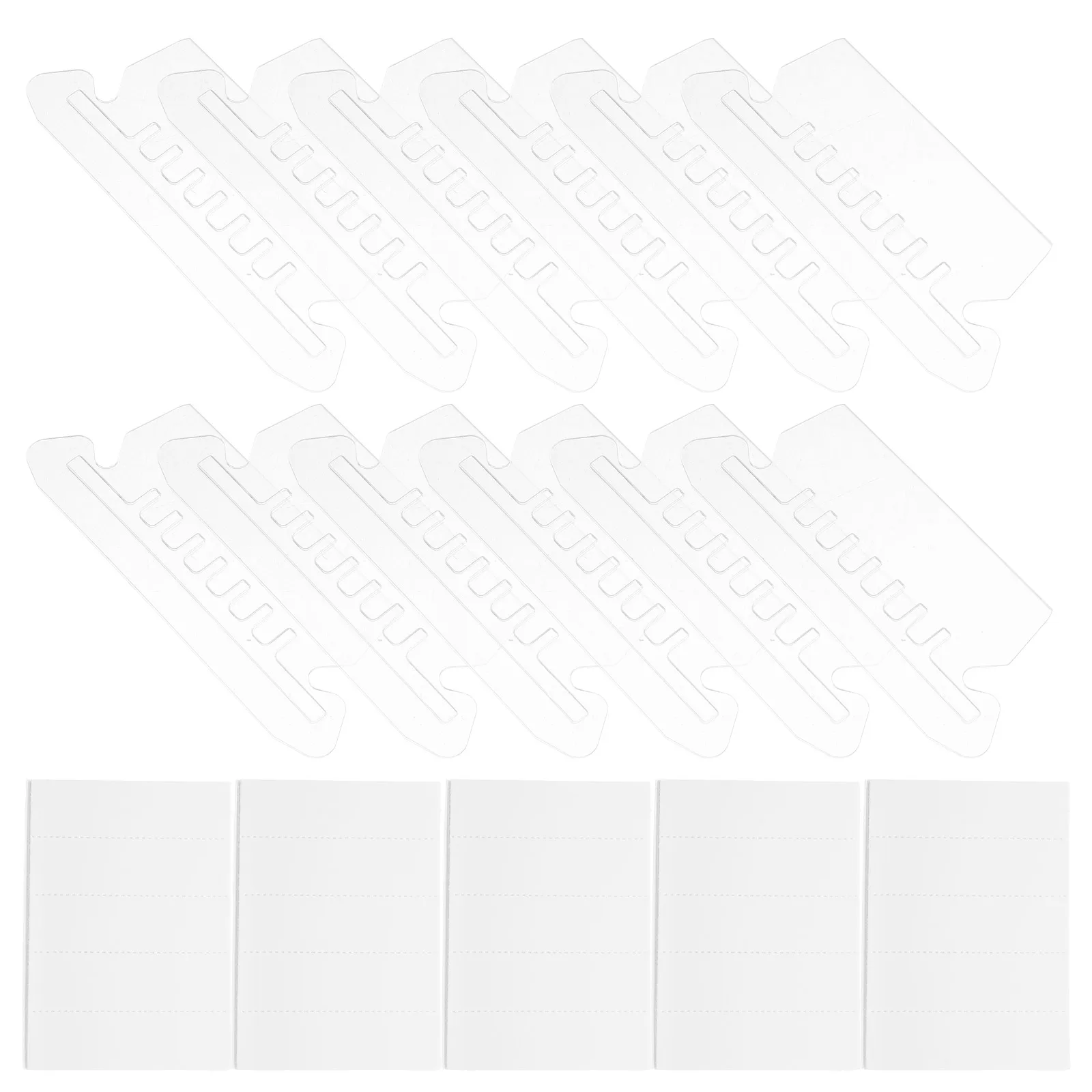 

50 Pcs Folder Tabs Long File Folder Labels Hanging Plastic Office Supplies Blank Labels for Folders Document Organization