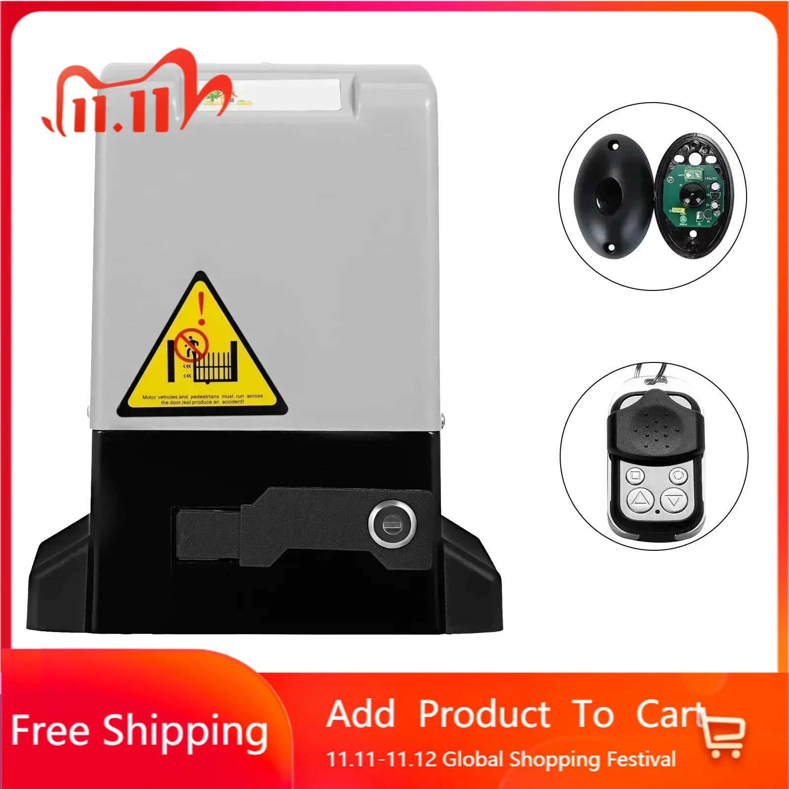 SIHAO 220VAC Sliding Gate Opener Electric Operator Automatic Sliding 2 Keys With 4m Racks Operator for Hotel Factory School