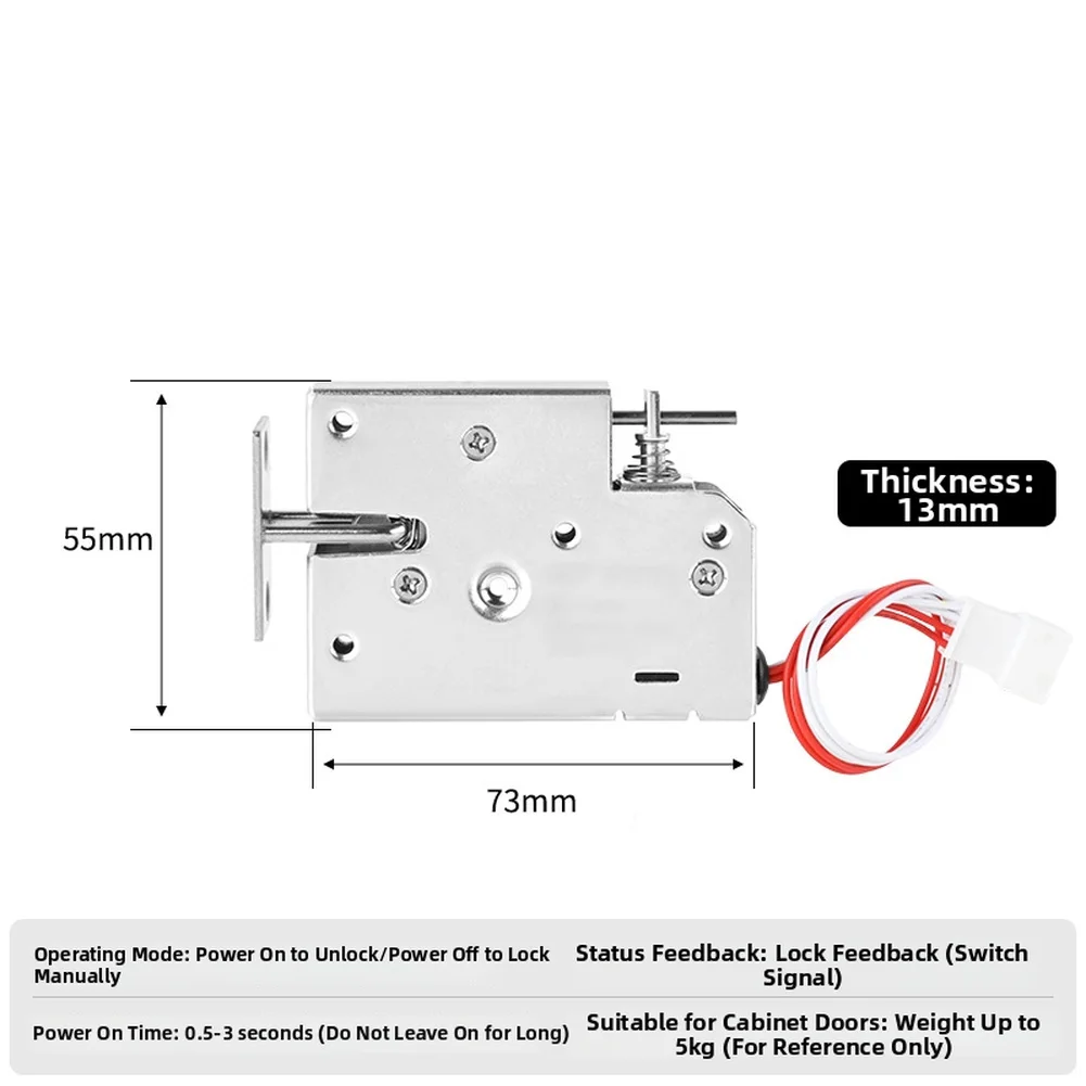 Adjustable Force 12V DC Solenoid Cabinet Lock 73mm Stainless Steel Electronic Control Lock For Vending Machine Storage Security