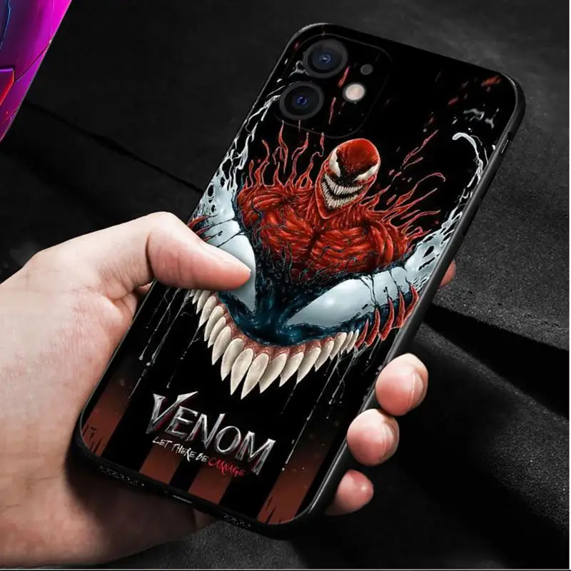 Phone Case For Apple iPhone 15 11 14 13 12 Pro Max 13 12 Mini XS XR X Silicone Cover Marvel Venom Spider Man Symbiosis Shell