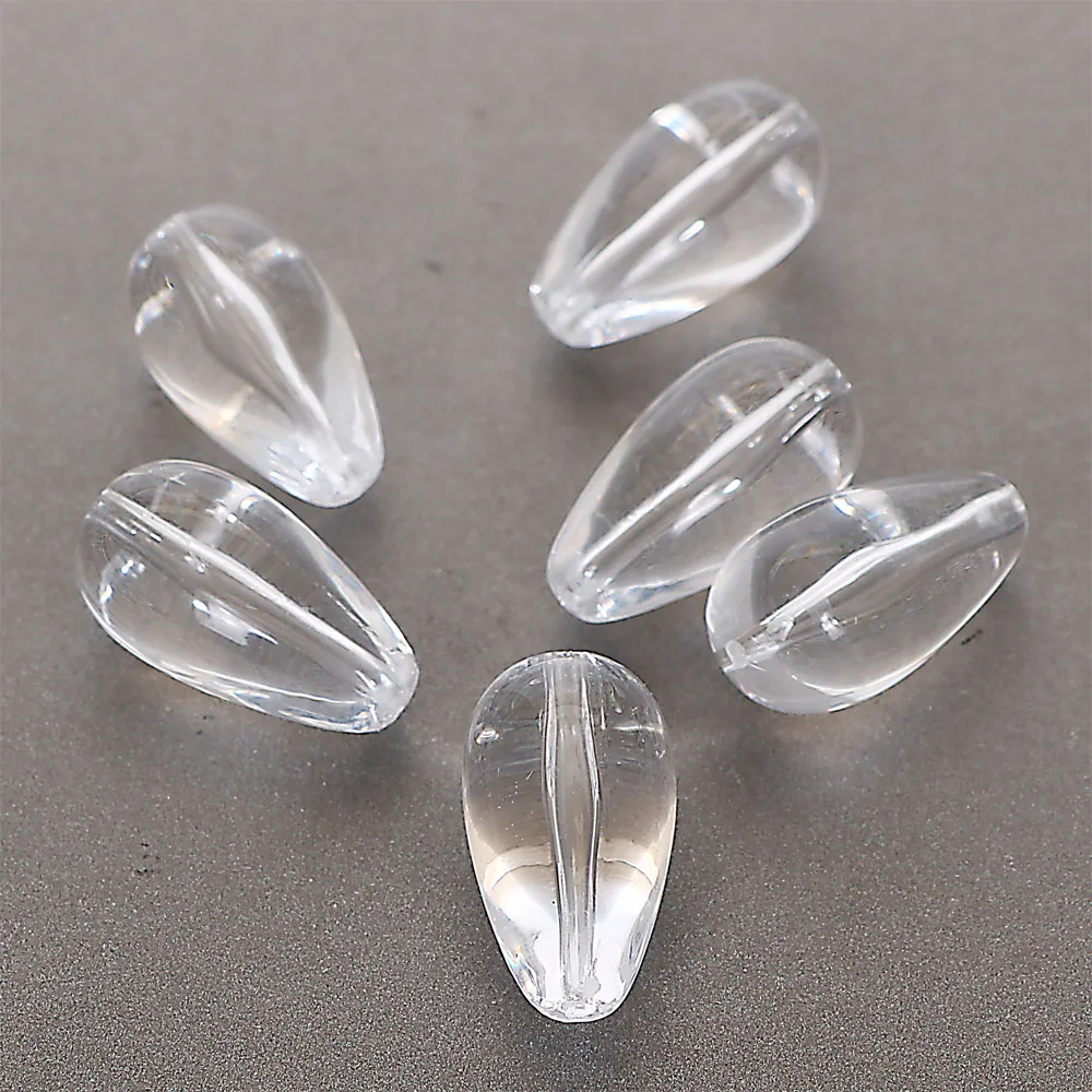 110 Pcs 29MM Transparent Plastic Big Plain Teardrop Water Drop Loose Spacers Beads For DIY Jewelry Making