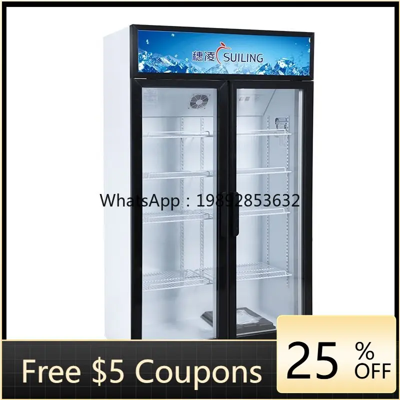 

ZSG- Freezer Vertical Refrigerated Display Cabinet Commercial Large Capacity Air-cooled Frost-free Beverage Fresh-keeping