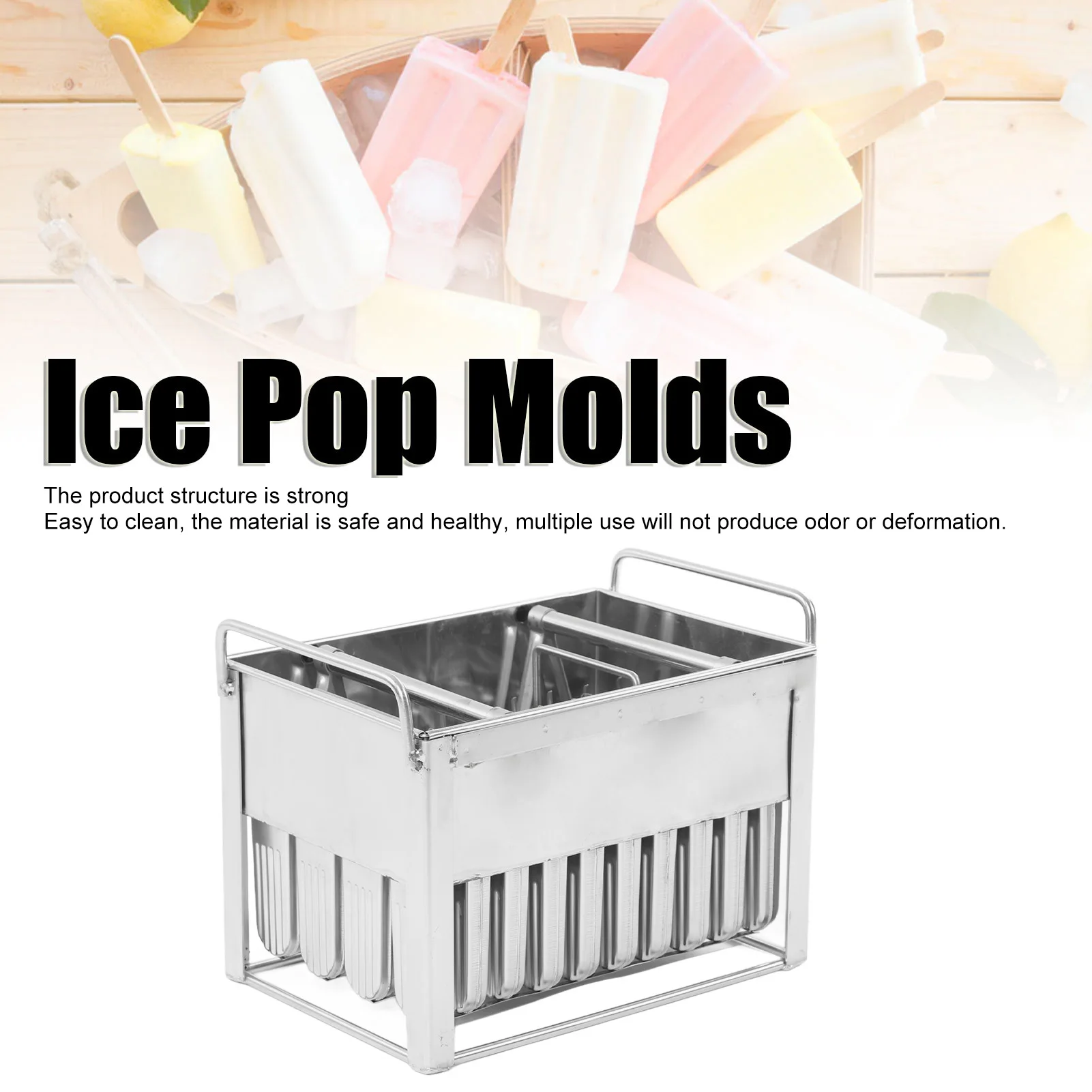 

40PCS Stainless Steel Ice Cream Mould DIY Reusable Rustproof Metal Ice Lolly Mould for Ice Cream