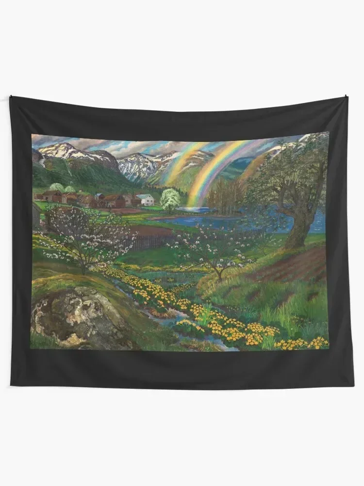 Marsh Marigolds and Double Rainbow, 1918 by Nikolai Astrup Tapestry On The Wall Decoration For Bedroom Tapestry