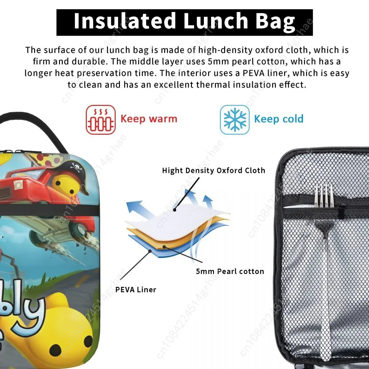 Lunch Boxes Wobbly Life Online Game Accessories Lunch Food Box INS Trendy Cooler Thermal Bento Box For Work