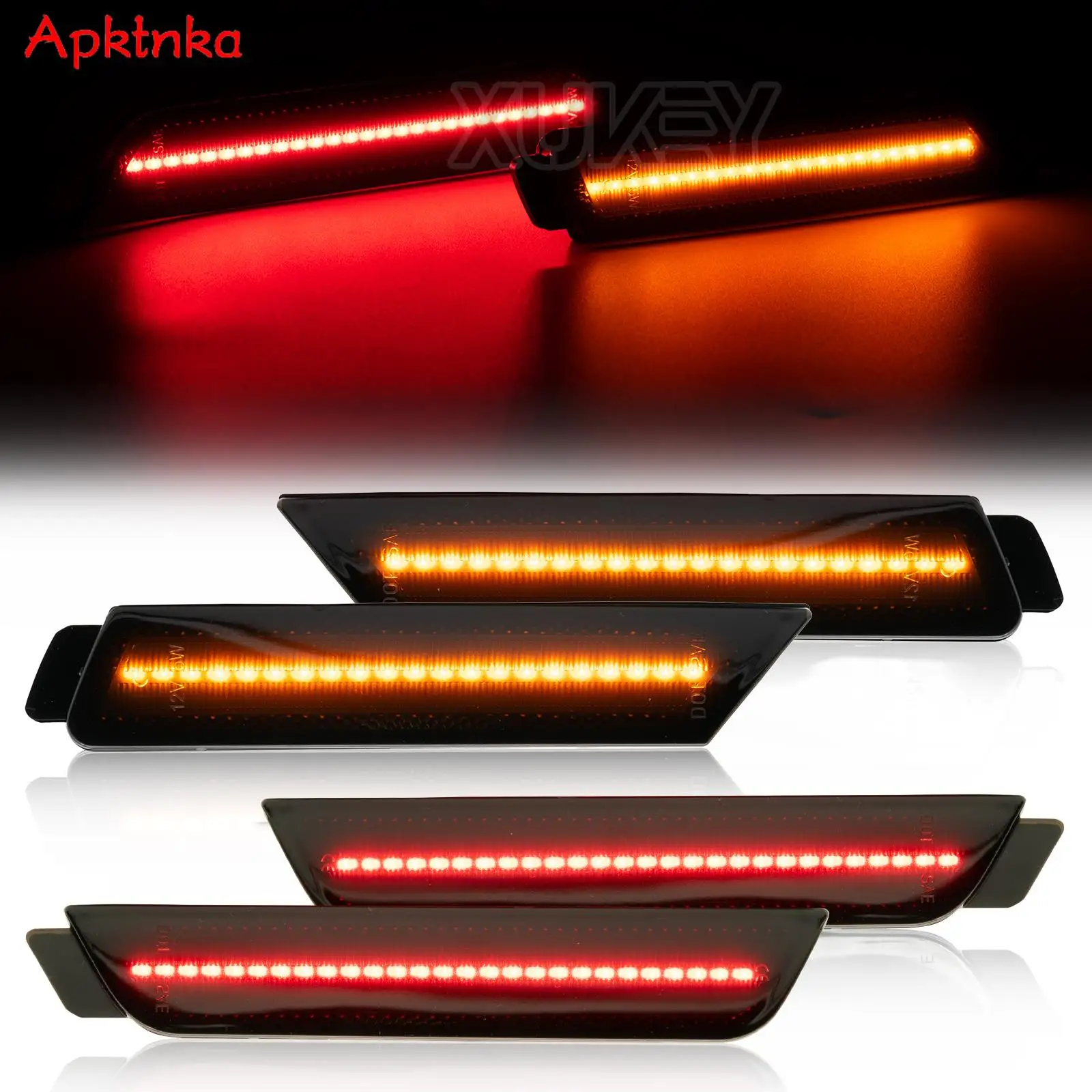 

4x Front Rear Side Marker Light Amber Red For Chevy Camaro 2010-2015 Bumper LED Fender Turn Side Marker Blinker Indicator Lamp