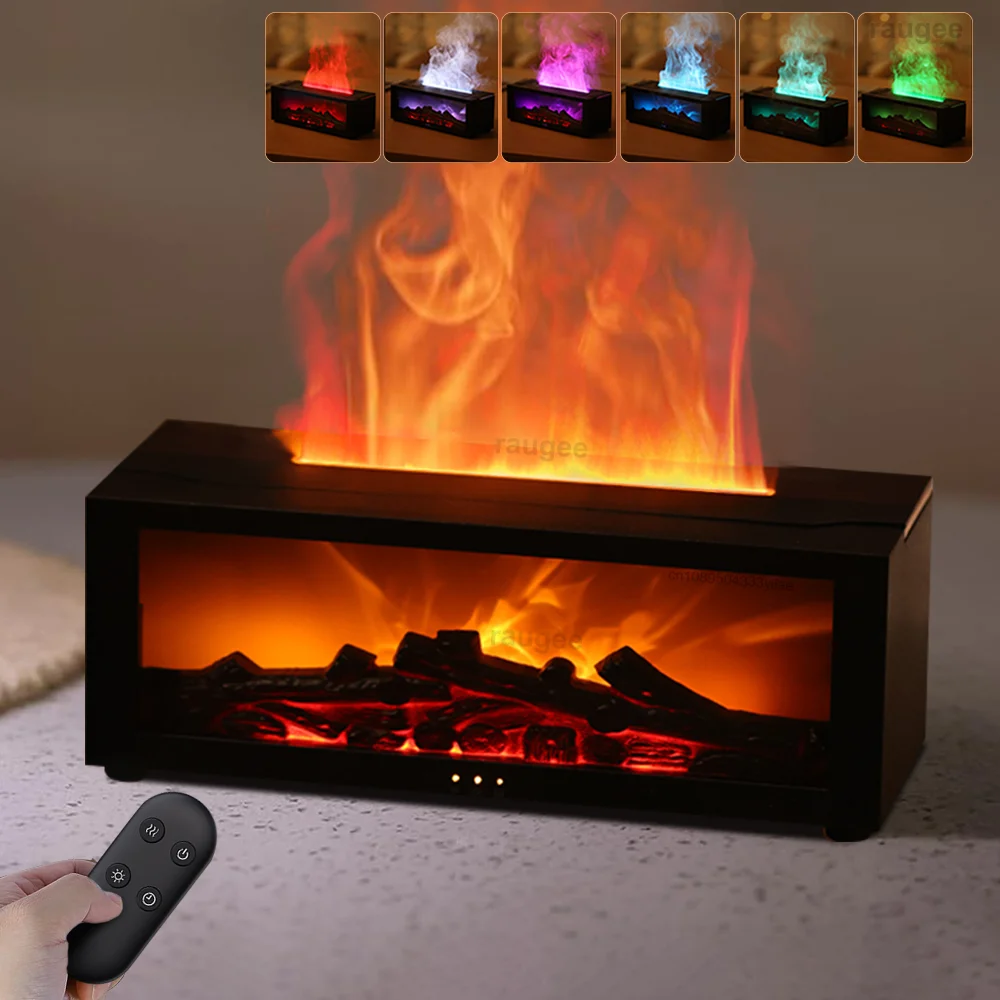 

Aroma Diffuser Air Humidifier Essential Oil Diffuser Colorful Flame Light Aromatherapy Diffuser With Timing Setting for Bedroom