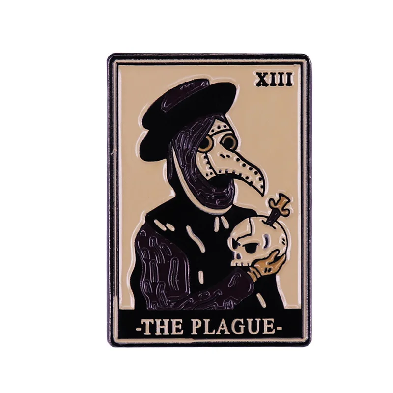 plague doctor pin Glossy Pllague Doctor Lapel Pin Spooky Creepy Death Countdown Hourglass Badge Vintage Gothic Unique Jewelry