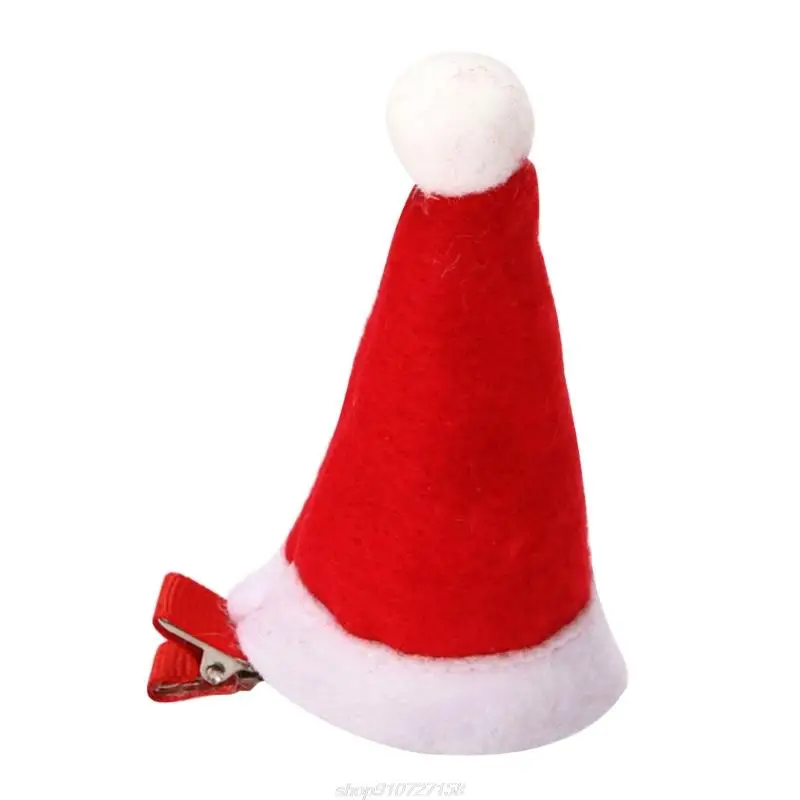 Christmas Hat Hair Clip Christmas Hair Clip Santa Hat hairpin Santa Hat Headpiece Plush Fascinator Photo Prop S20 22 Dropship