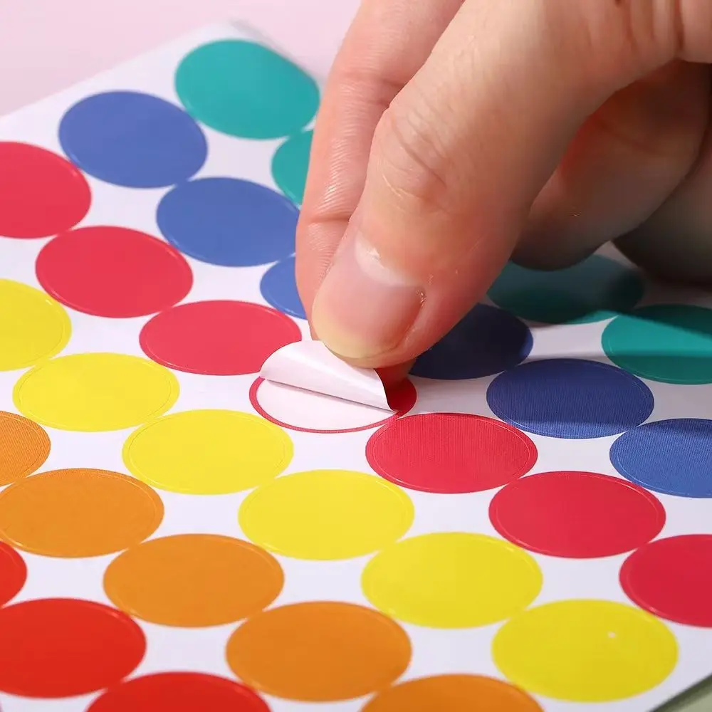 10Sheets Waterproof Colorful Circle Dot Stickers Self Adhesive Tag Labels Planner Notebook Sorting Marking Decorative Stickers