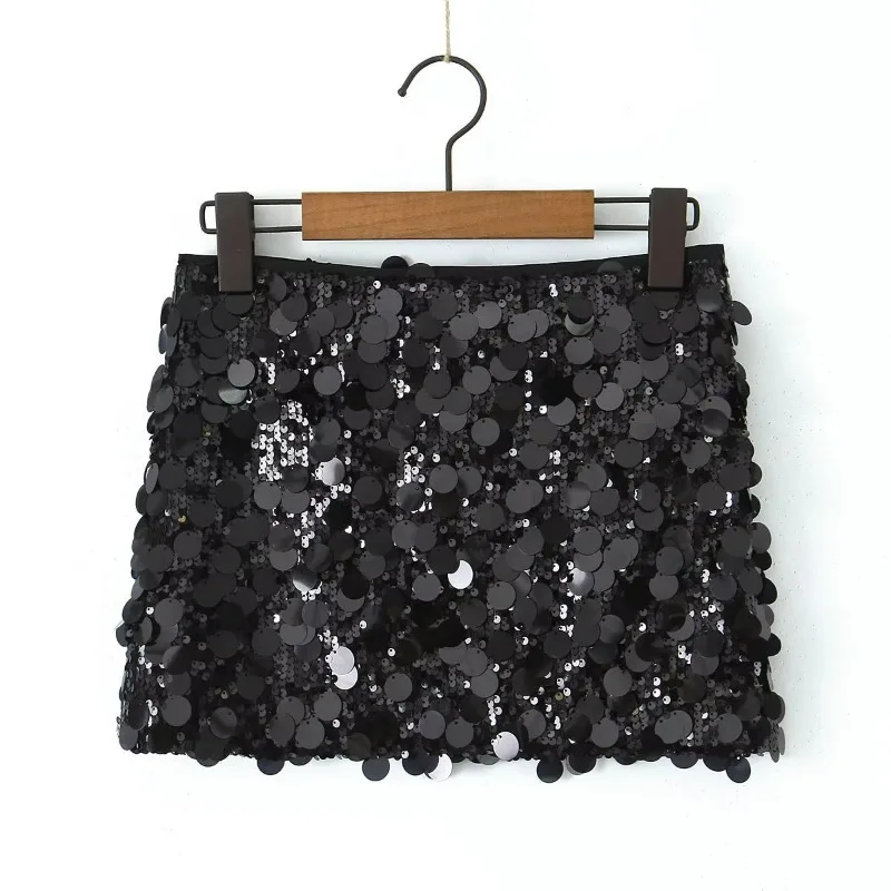 2026 Winter New Style Women's European Style Metallic Embroidered A-line Midi Skirt Mini Sexy Short Dress