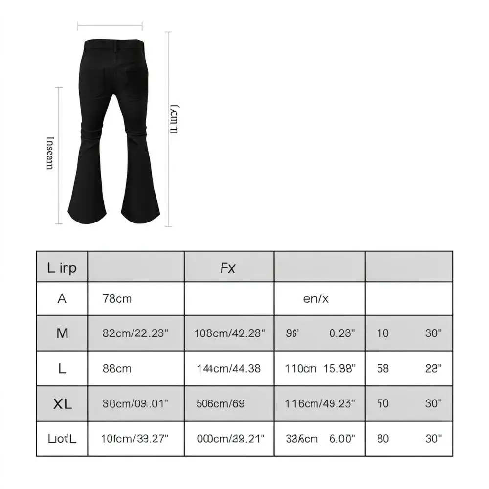 Casual Mens Flare Jeans Retro Slim Fit Bell Bottom Trousers Elastic Urban Fashion Long Pants Streetwear Apparel