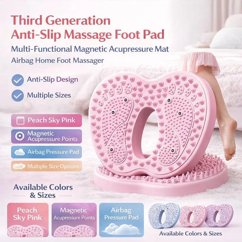 

Надувной массажер для ног 3-го поколения, нескользящий коврик для рефлексотерапии с магнитными камнями, многофункциональный массажный коврик для точечного массажа стоп для домашнего использования