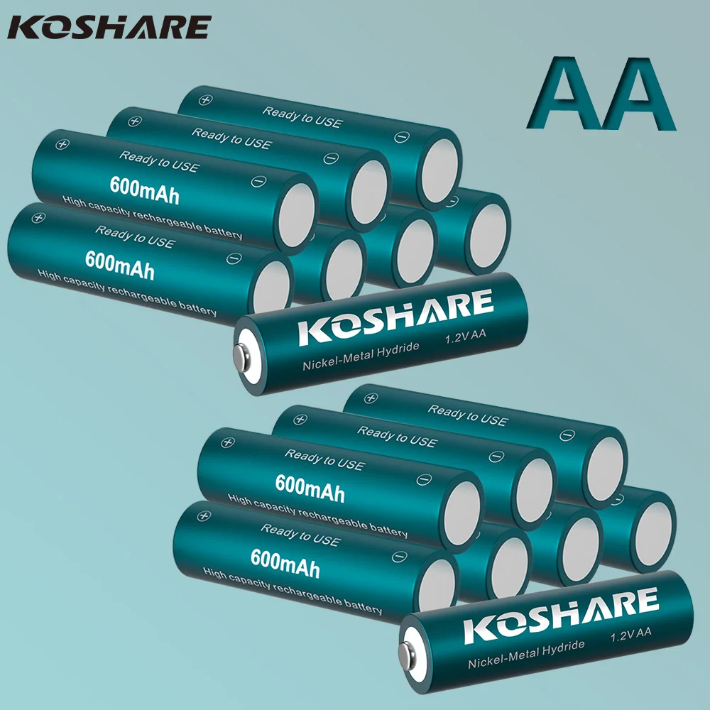 

KOSHARE AA 1.2V 600mAh Nickel-Metal-Hydride Rechargeable Battery for Flashlights Industrial & Mining Lamps