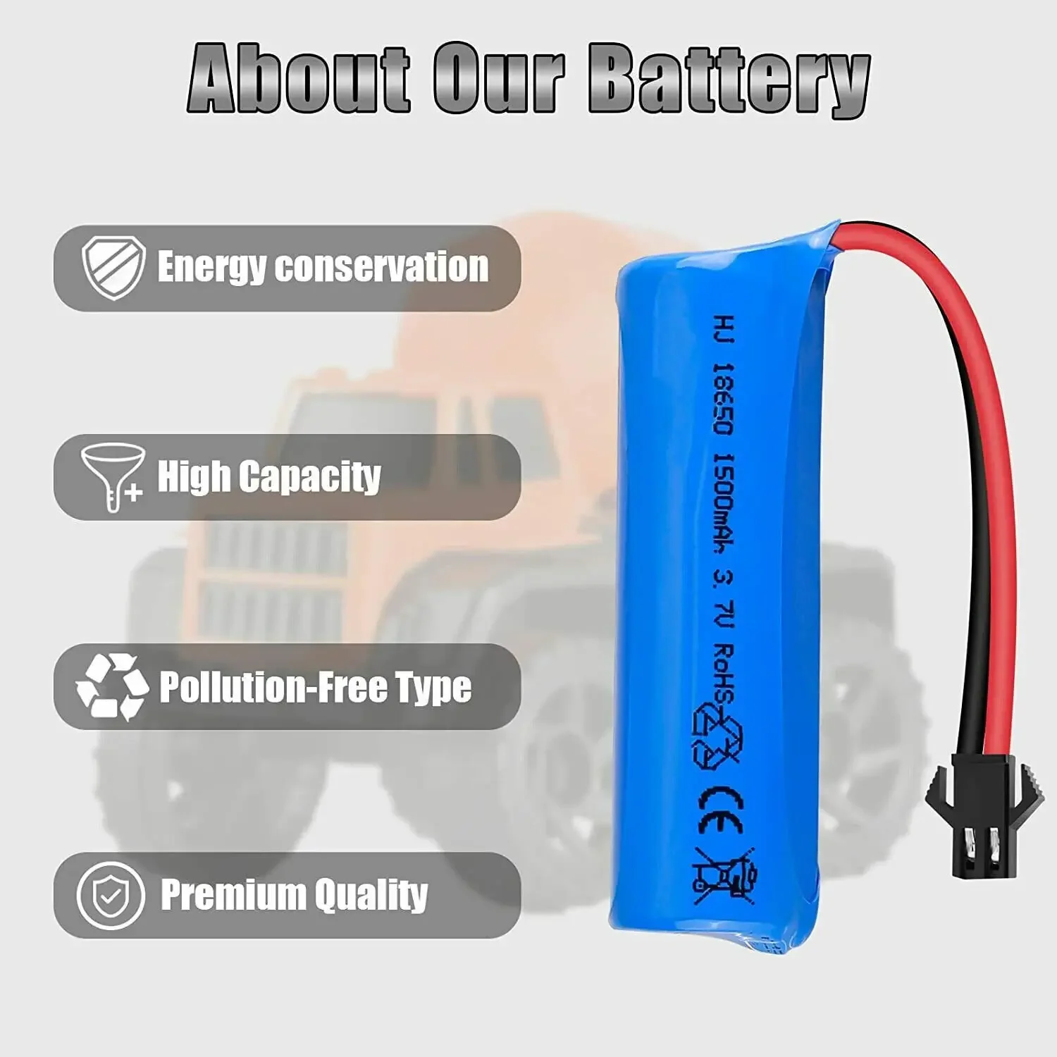 Akumulator litowo-jonowy 3,7 V 1500 mAh 18650 SM Plug Battery Pack z ładowarką USB do samochodów RC Łodzie Zabawki