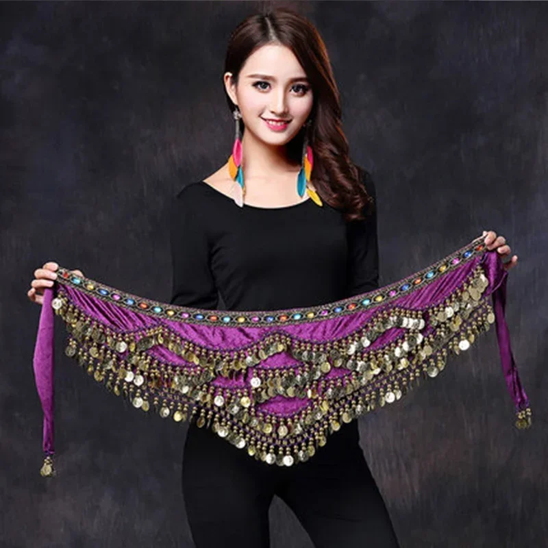 Oriental/Indian Belly Dance Golden Coin Belts Belly Dance Hip Scarves for Women