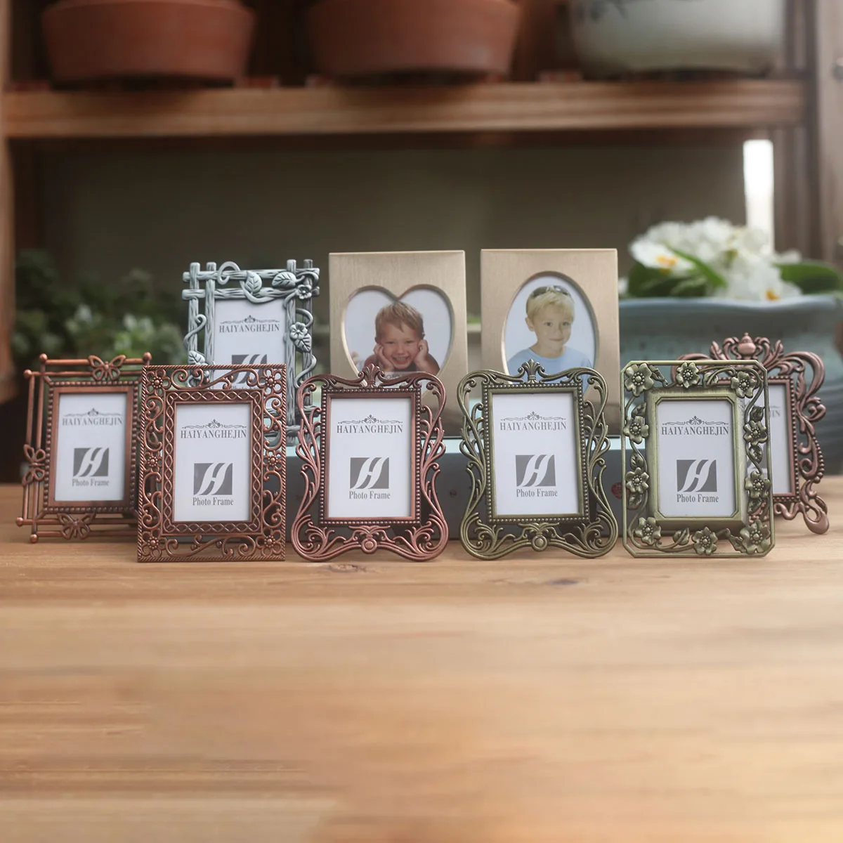 2 Inch Alloy Wrought Iron Photo Frame, Classical Craft Decoration, Small Ornaments For Family Decoration