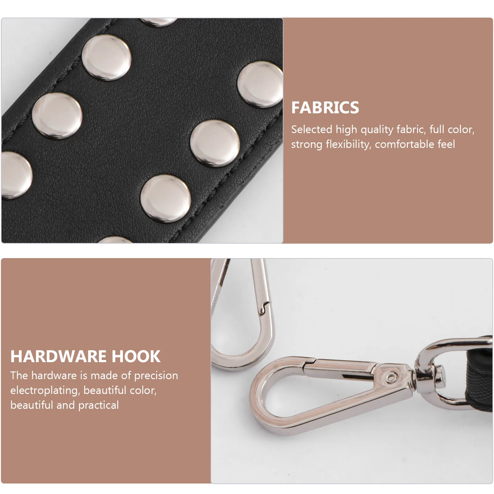 

Wide Shoulder for Women Bags Black Studded Tote Harness Durable Women Bag Strap Interchangeable Bag Accessories