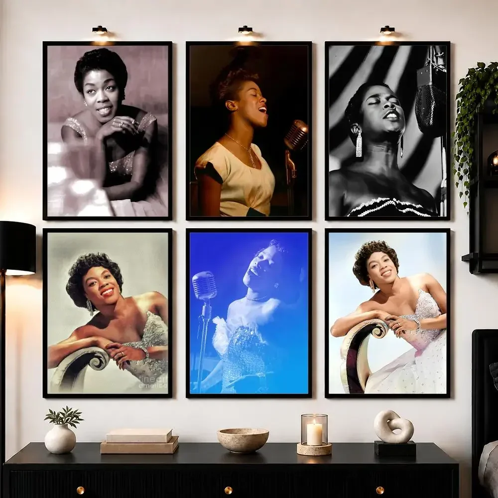 S-Sarah Vaughan Poster Wall Art Sticker For Living Bedroom Bar Home Decor Mural Painting Decoration