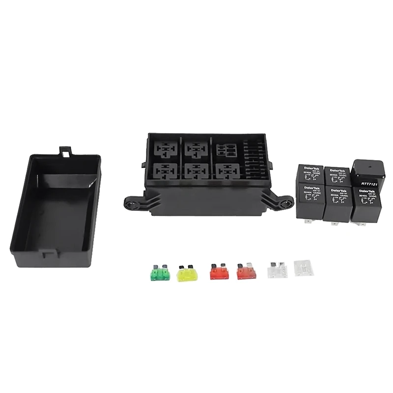 

Релейный блок 12 В, 6-контактный универсальный блок предохранителей, 6 слотов, блок предохранителей ATC/ATO, блок предохранителей с комплектом реле, замена для автомобиля, грузовика