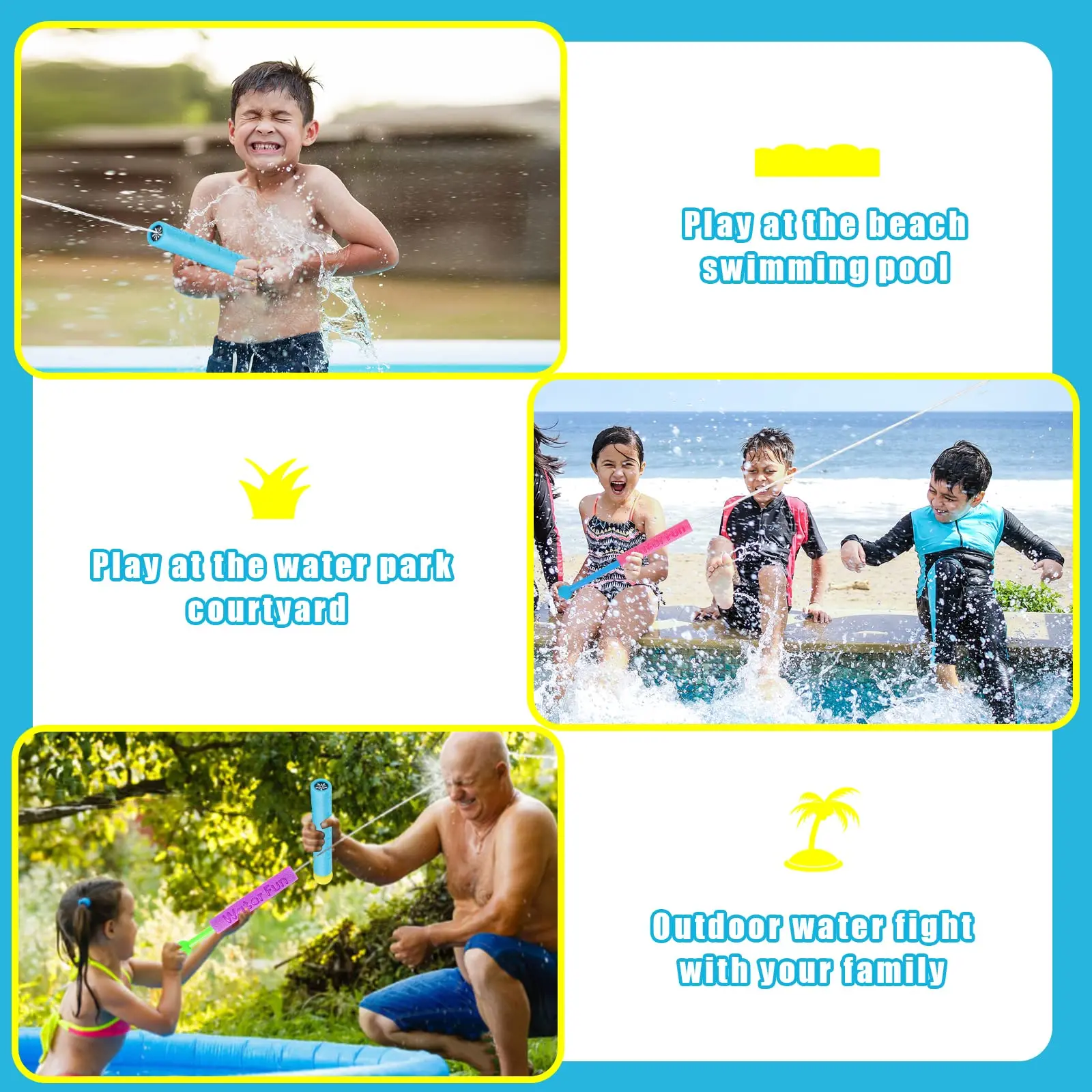 10 Packs Water Gun for Kids Summer Foam Watergun Toys Water Squirter Soaker Blaster Outdoor Swimming Pool Beach Games Toys