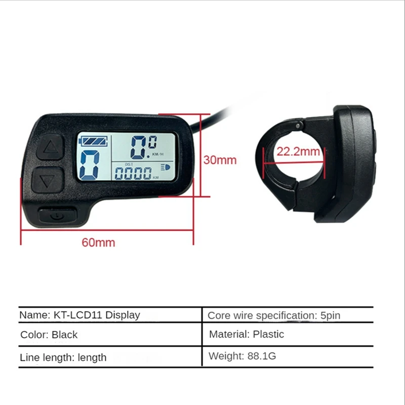 Electric Bicycle Display KT-LCD11 5Pin Display Drive Motor Conversion Ebike Accessories