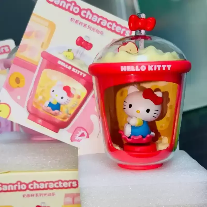 100% autentico kawaii HelloKitty tazza di tè al latte serie musica dinamica leggera BlindBoxTrendy PlayCreative carino fatto a mano regalo fidanzata