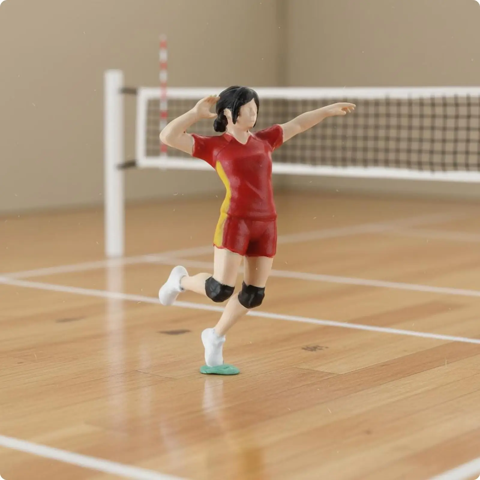 Volleyball Player Figure Resin Hand Painted 1 64 Scale Miniature Figures Jump Pose Action Figurine for Diorama