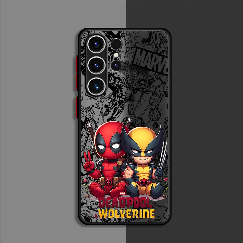 Luxury Marvel Deadpool And Wolverine Cartoon Case for Samsung Galaxy S24 Ultra S9 S22 Plus S20 FE S23 Ultra S21 S10 Lite Cover