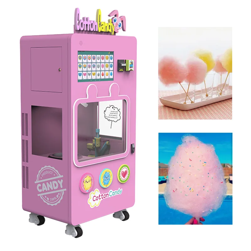 YG Touch Screen Latest Smartest Factory Fully Automatic Cotton Candy Machine Professional  Marshmallow Candy Vending Machines