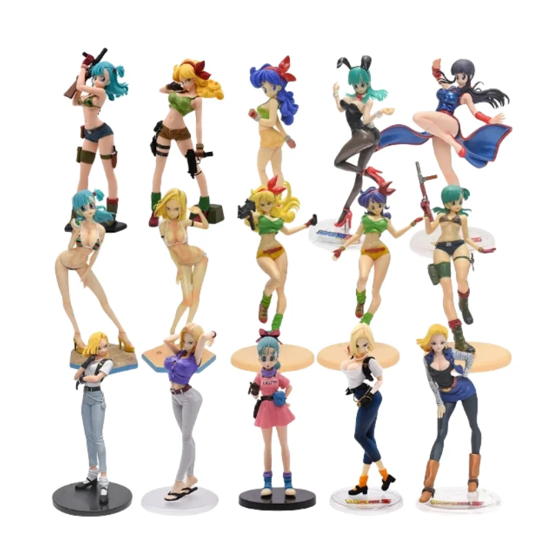 

DBZ Anime Figurine Android Launch Bulma Camouflage Kawaii Dragon Ball Sexy Bunny Girl VC Action Figures Model Collectible Toys