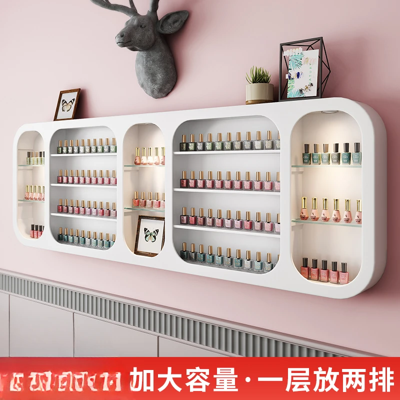 

Nail shop, cosmetics, nail art display, wall cabinet, shelf nail polish, glue display shelf