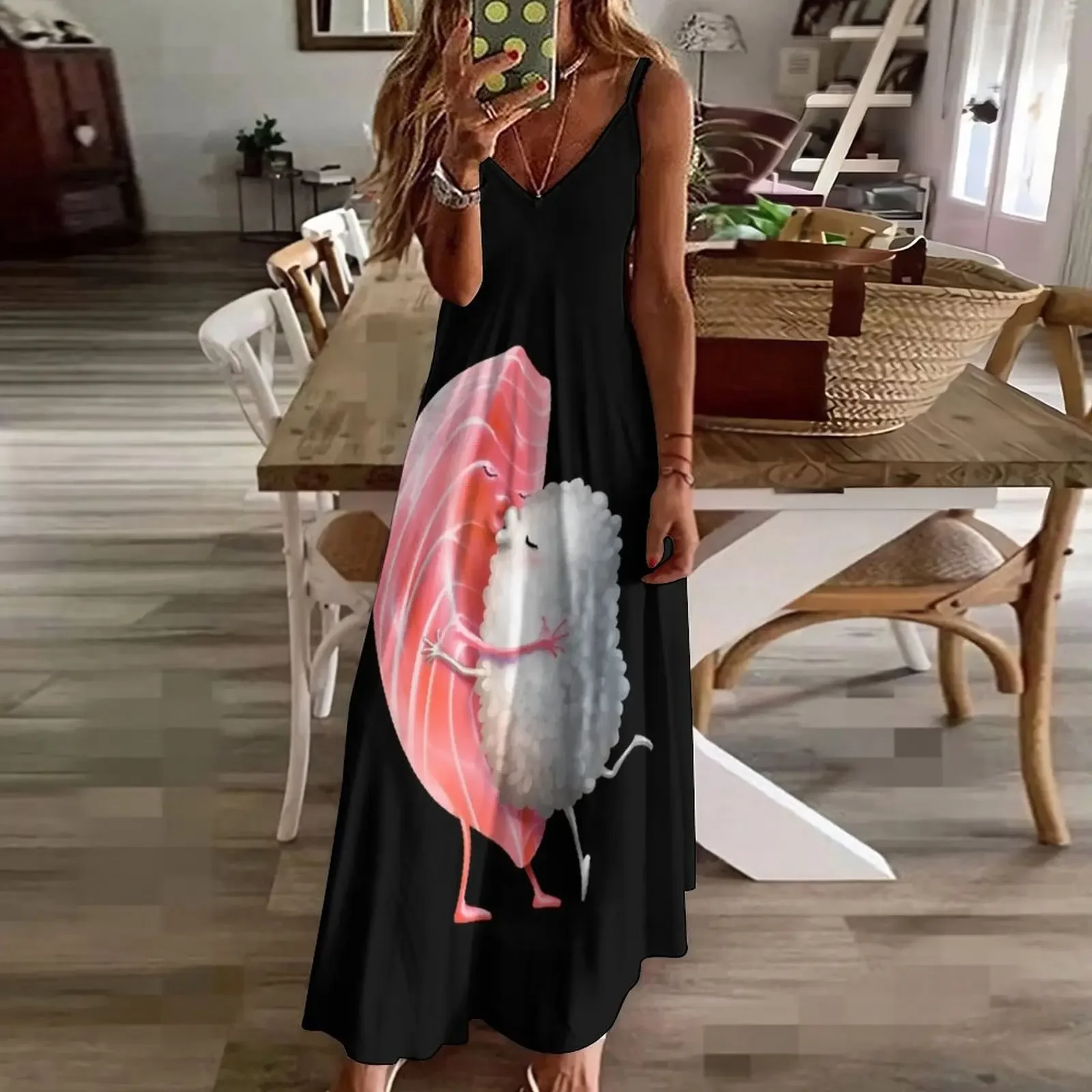 Romantic Maguro Sushi Hug and Kiss Sleeveless Dress Prom gown women's elegant loose dresses