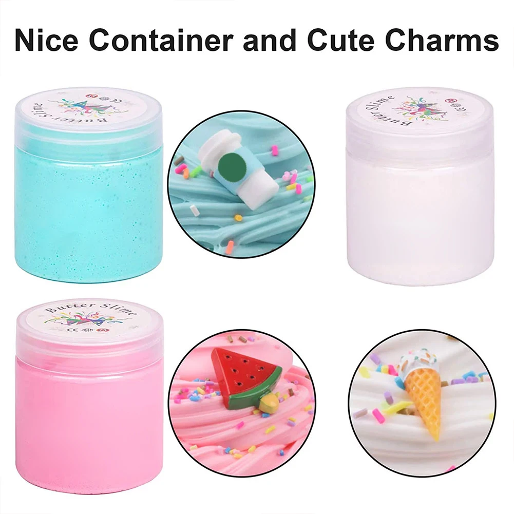 3 pçs modelagem argila não pegajosa melancia sorvete algodão lama kit brinquedo diy antiestresse elástico descompressão presente de natal