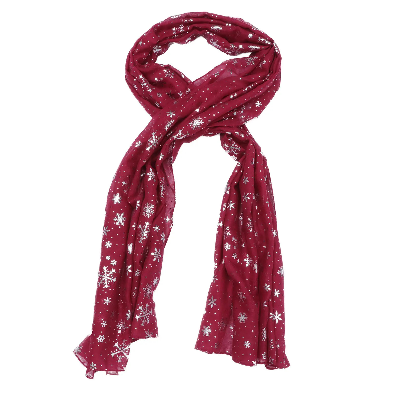 

1pc Snowflake Scarf Christmas Shawl Wrap Xmas Neckerchief For Women Soft Warm Fashion Holiday Gift Delicate Pattern Decor