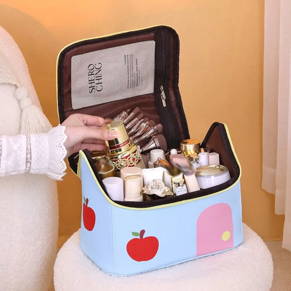 

Fashion House Shape Cartoon Cosmetic Bag Handbag Solid Color Toiletries Bag Zipper Korean Style Makeup Bags Outdoor