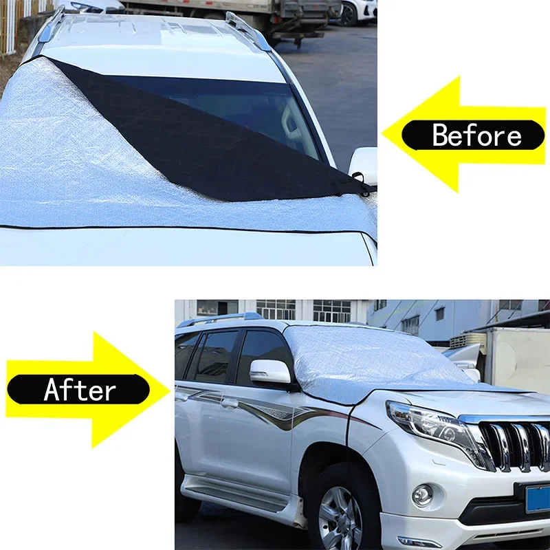 For Toyota Land Cruiser Prado 2010-17 Car Windshield Snow Anti Frost Cover Windproof Winter Ice Snow Shield Trim Car Accessories