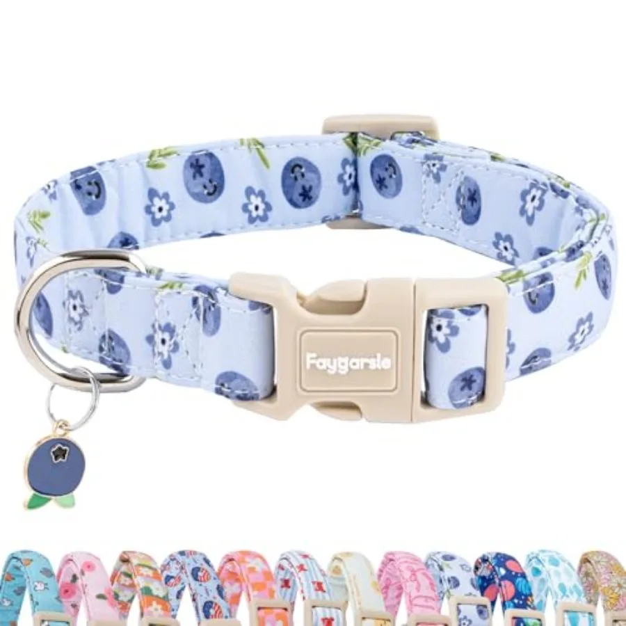 Pattern Dog Collar for for Summer Small Medium Large Dogs Light Blue, L