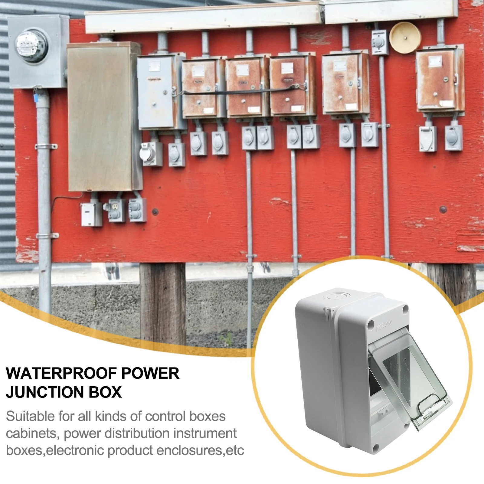 

Электрическая проводка, управление питанием, стандартная 3-сторонняя распределительная коробка, распределительная коробка с легким доступом, распределительная коробка с крышкой, материал ABS