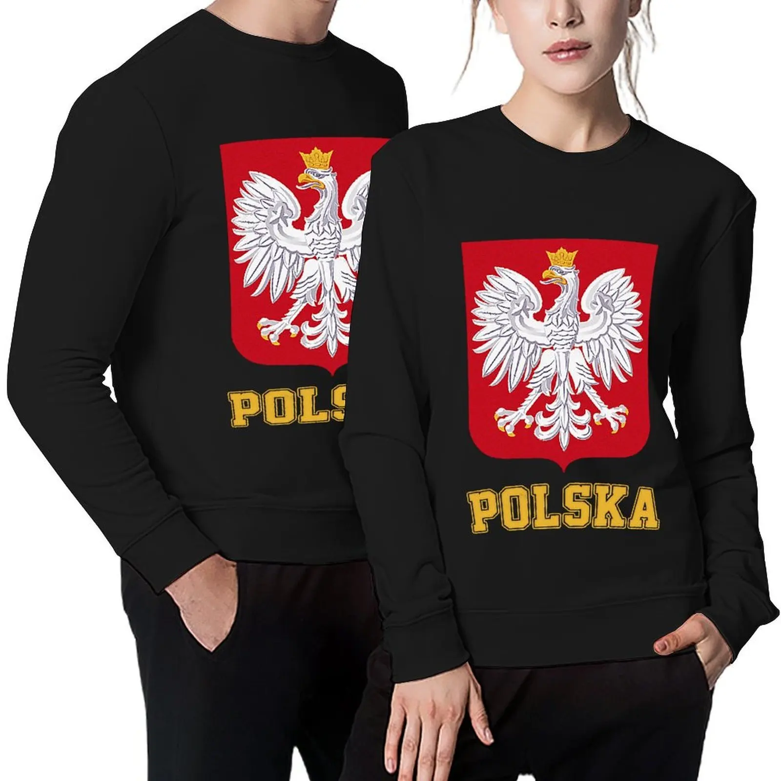 

Vintage Style Poland Polish Eagle Flag Pullover tracksuit autumn korean style clothes men's sweat-shirt sweatshirts
