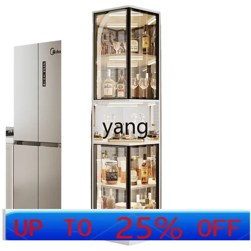 

LMM New Glass Wine Cabinet Living Room Wall Display Cabinet Household Small Apartment Side Cabinet